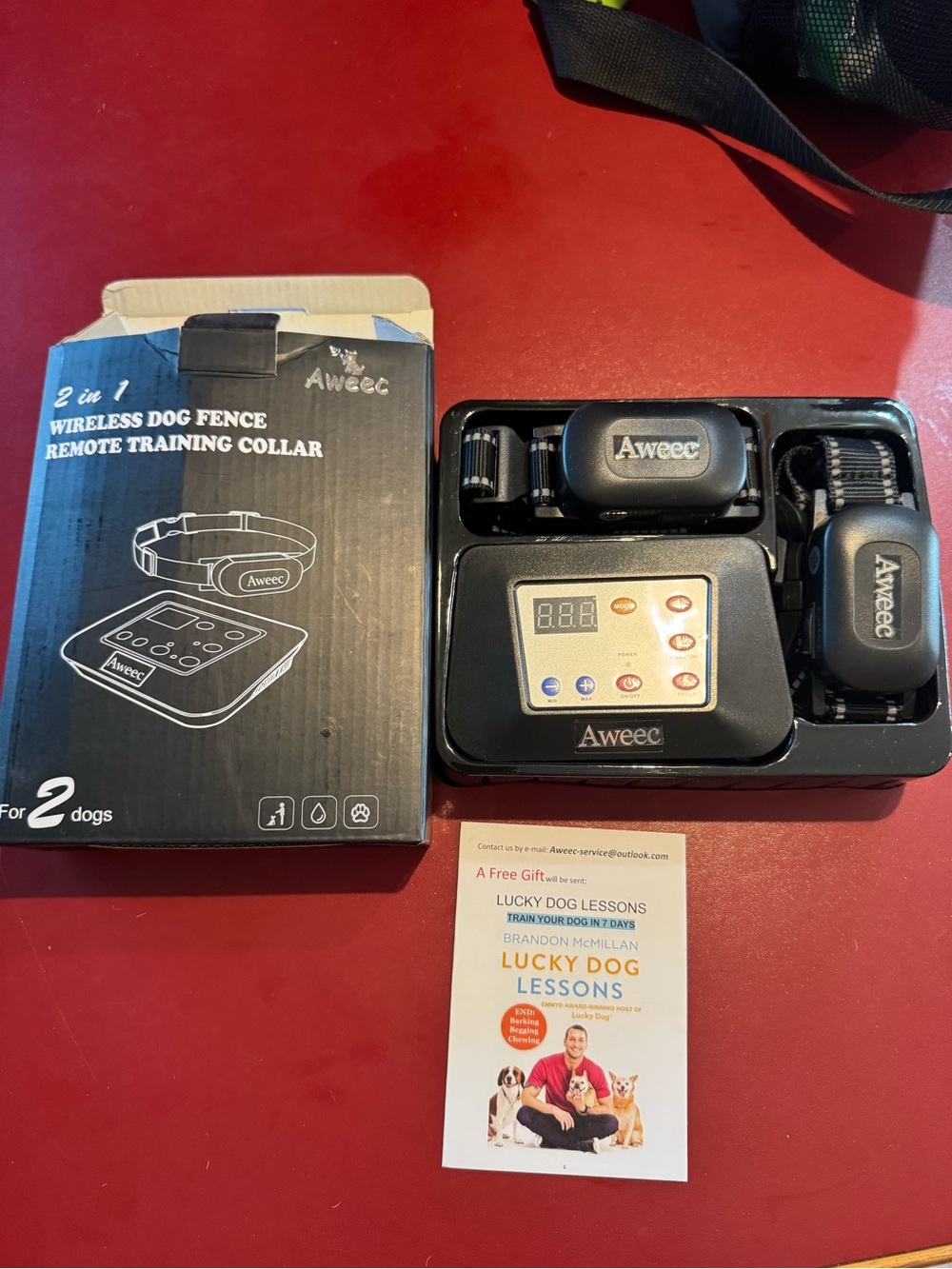 Aweeс 2-in-1 Wireless Dog Fence Remote Training Collar - Black